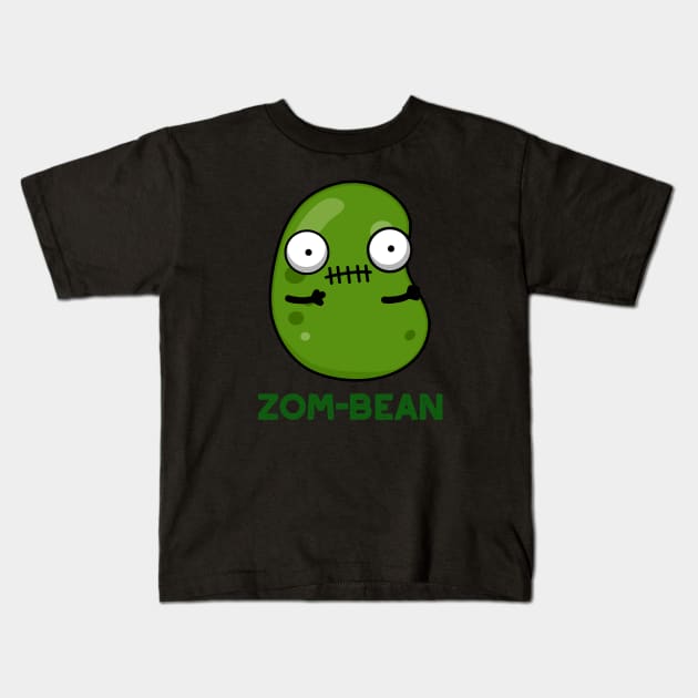 Zom-bean Cute Halloween Zombie Bean Pun Kids T-Shirt by punnybone